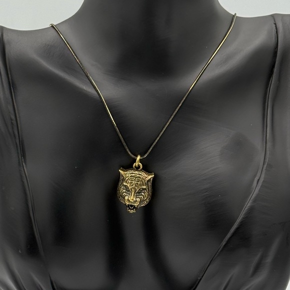 Gucci Jewelry - Authentic Upcycled GUCCI Tiger Pendant Necklace – Mixed Metal Gold & Black